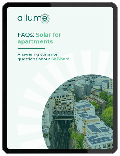Allume SolShare - FAQs for Apartment Residents - PRE-Install - Cover Mockup_M0073_A1