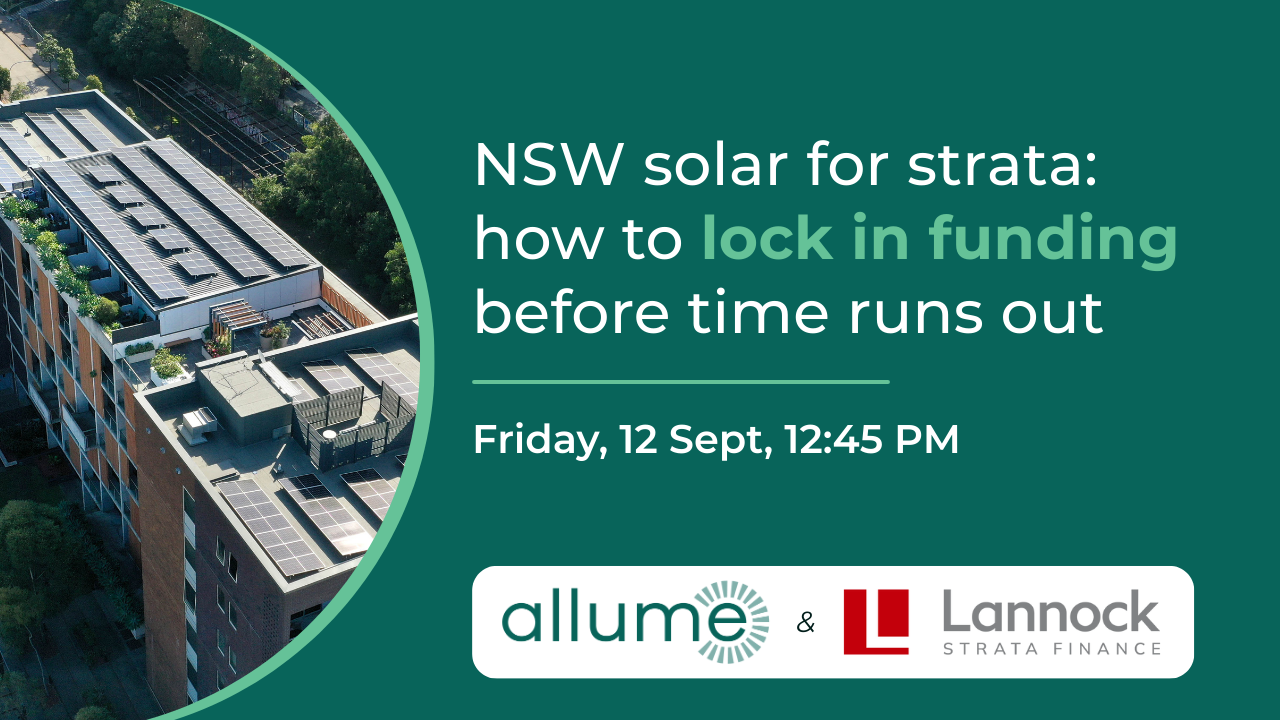 NSW solar for strata – how to lock in funding before time runs out