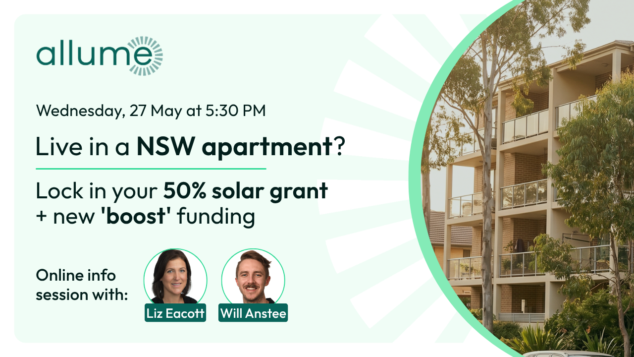 NSW apartment? Lock in your 50% solar grant + new boost funding