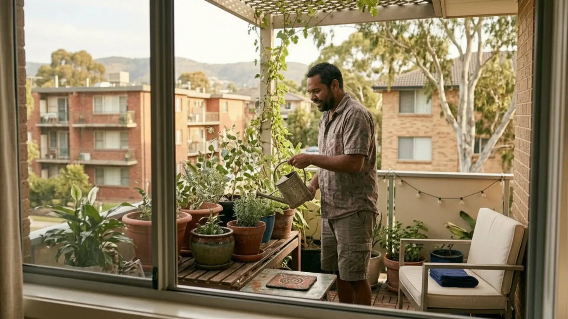 man-watering-plants